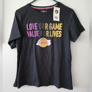 NWT Men's FISLL Black Los Angeles Lakers Social Justice Team T-Shirt Size M
